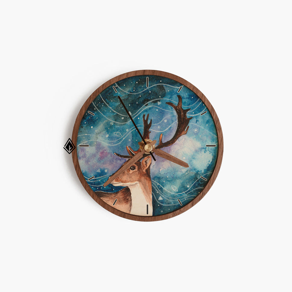 Deer Wooden Maple Desk Clock
