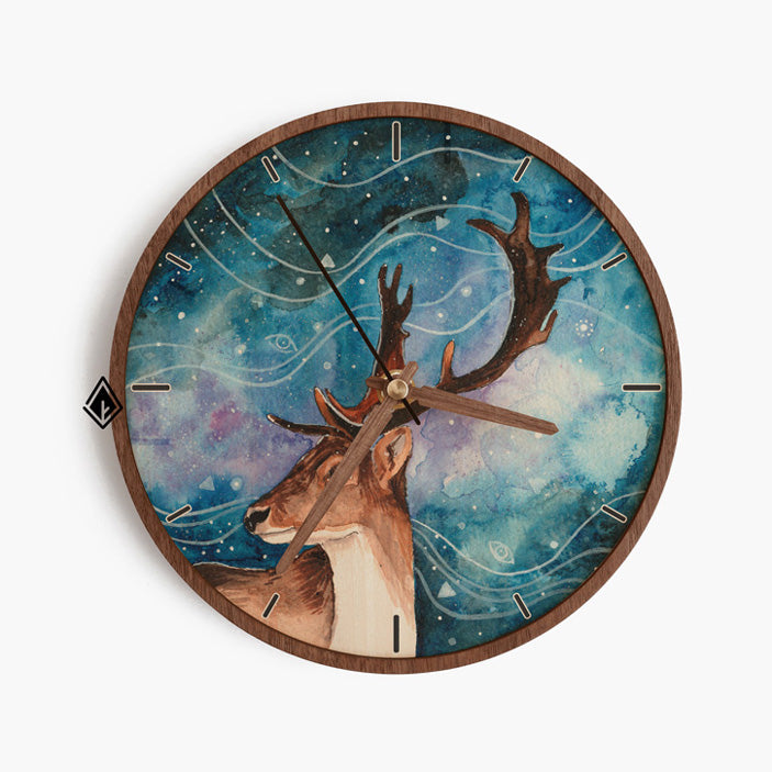 Deer Wooden Maple Desk Clock