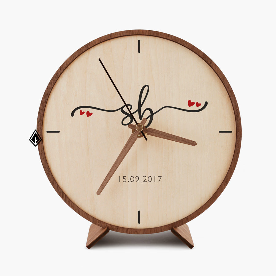 Your Name Wooden Maple Desk Clock