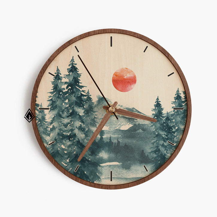 Forest Wooden Maple Desk Clock