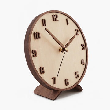 Wooden Maple Desk Clock | Bordered