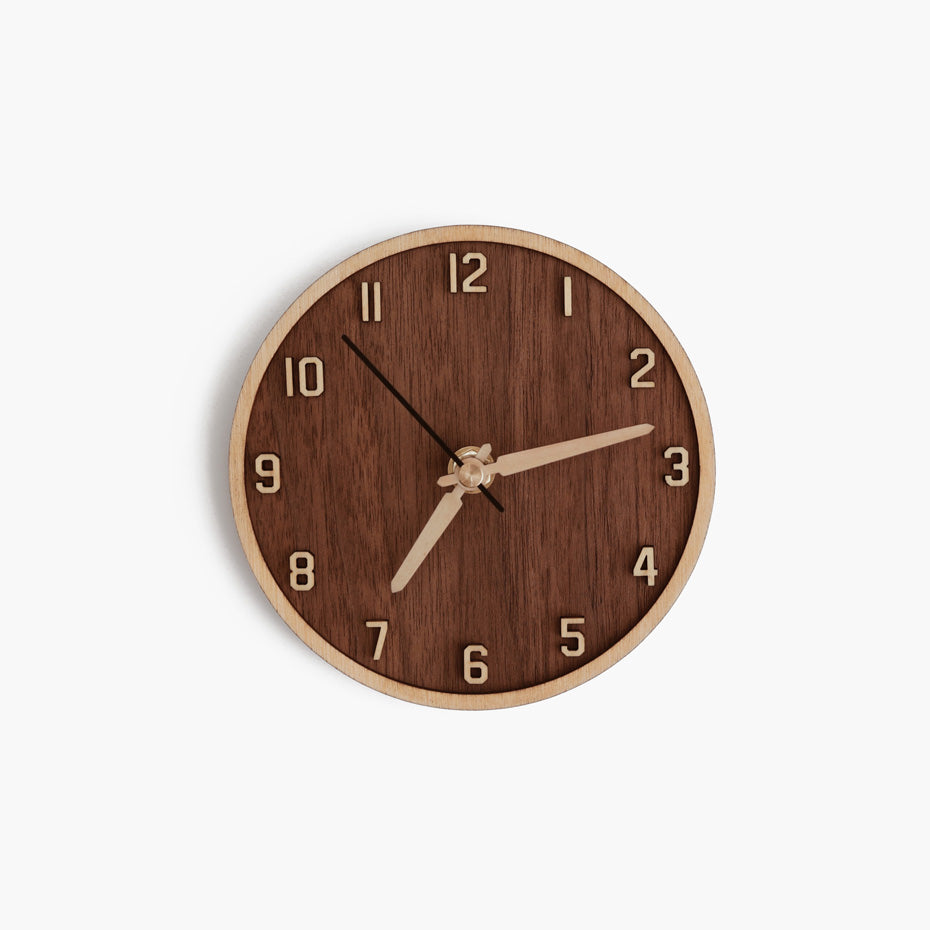 Wooden Walnut Desk Clock | Bordered