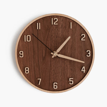 Wooden Walnut Desk Clock | Bordered