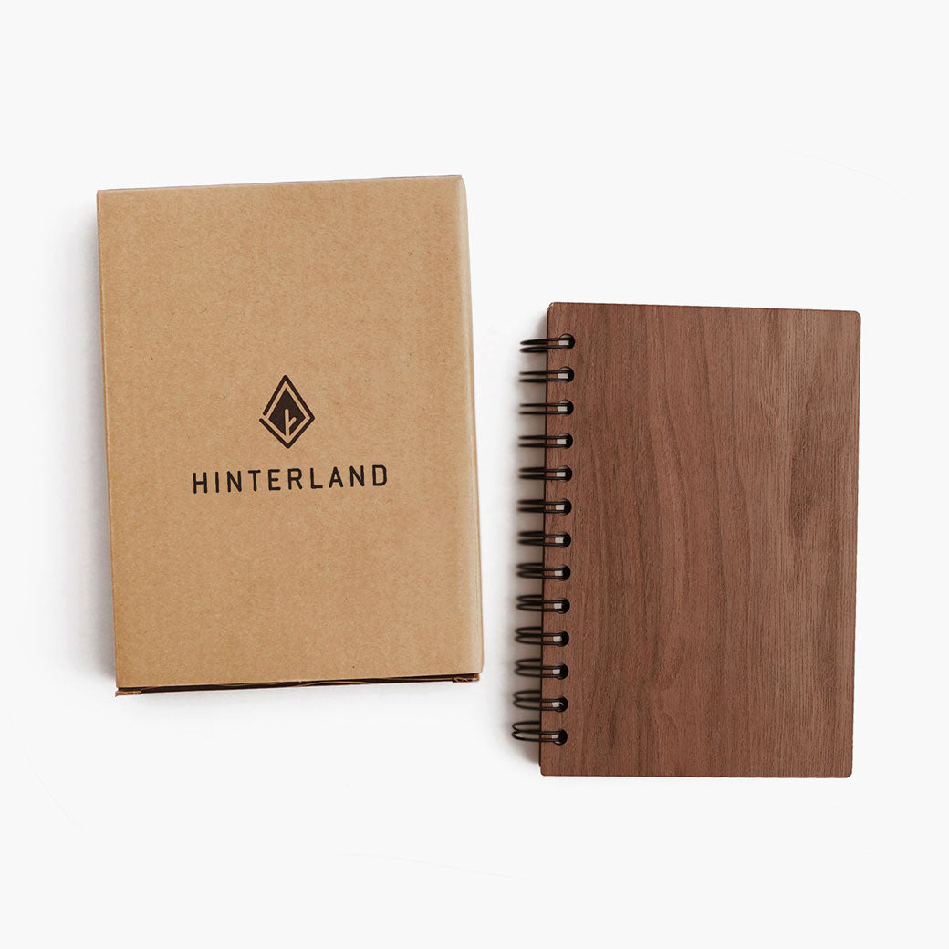 Mountain and moon walnut wooden notebook