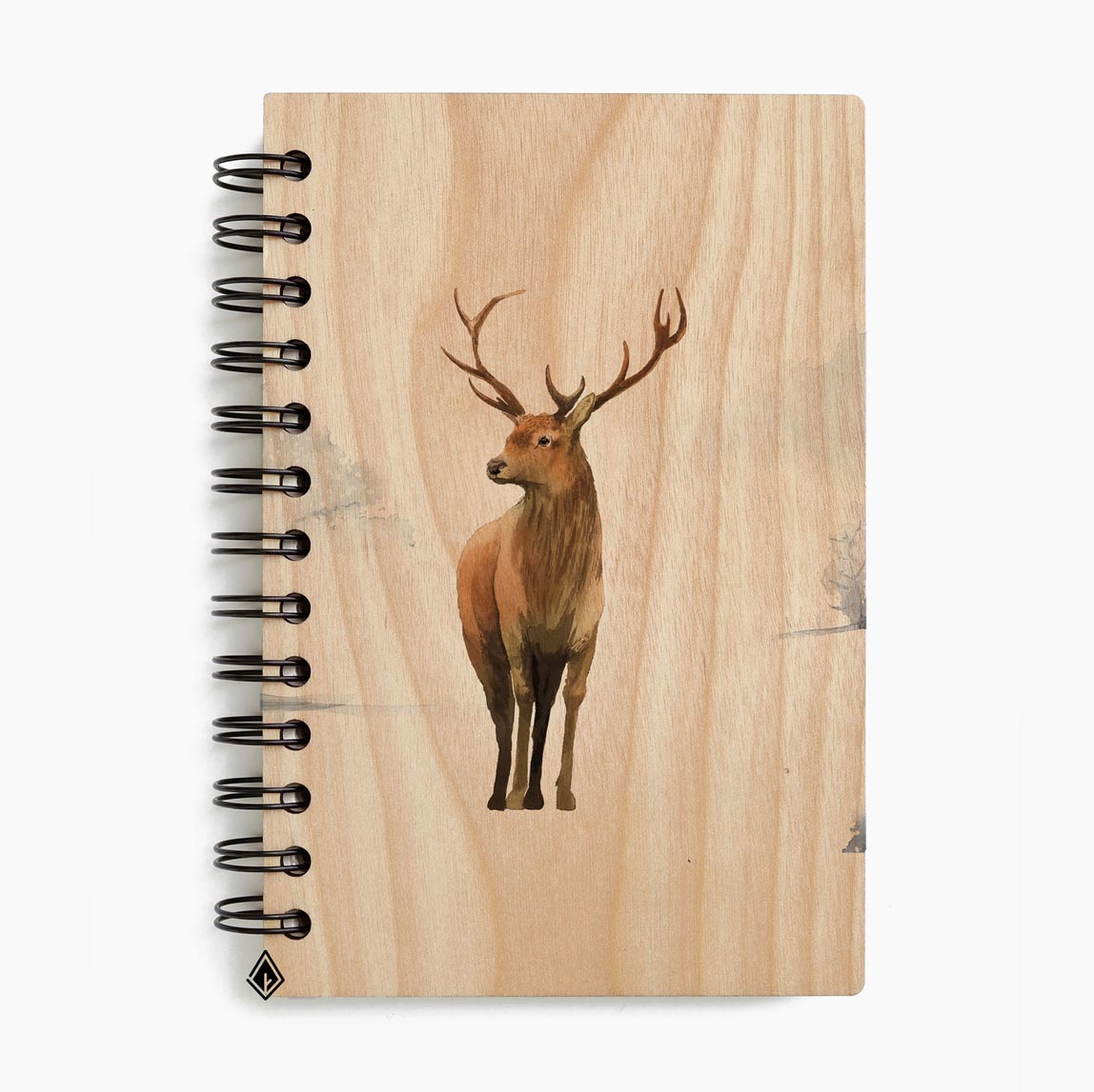 Deer maple wooden notebook