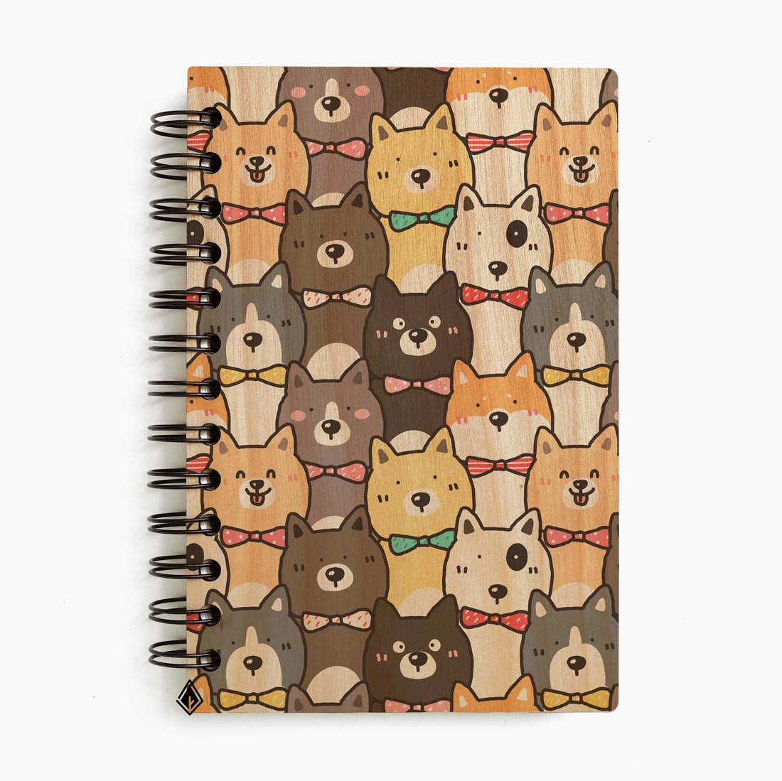 Dog family maple wooden notebook