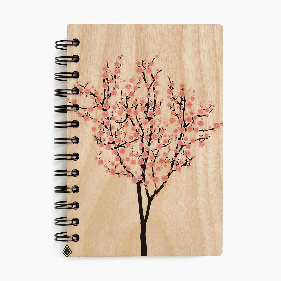 Spring peach blossom maple wooden notebook