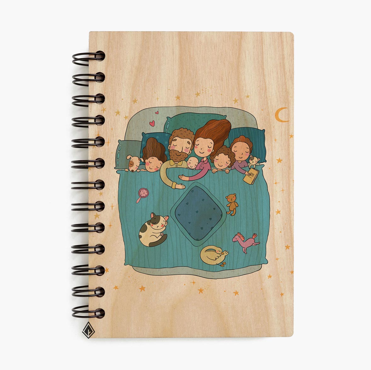 Lovely family maple wooden notebook