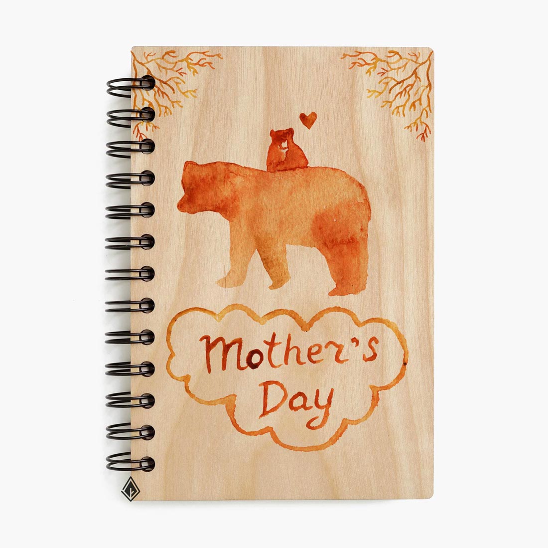 Bears maple wooden notebook