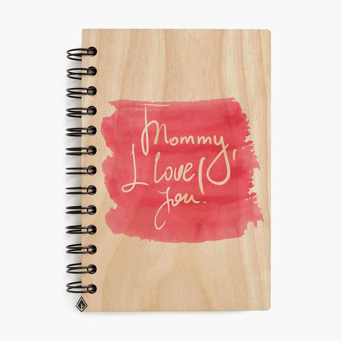 Mom, I love you maple wooden notebook