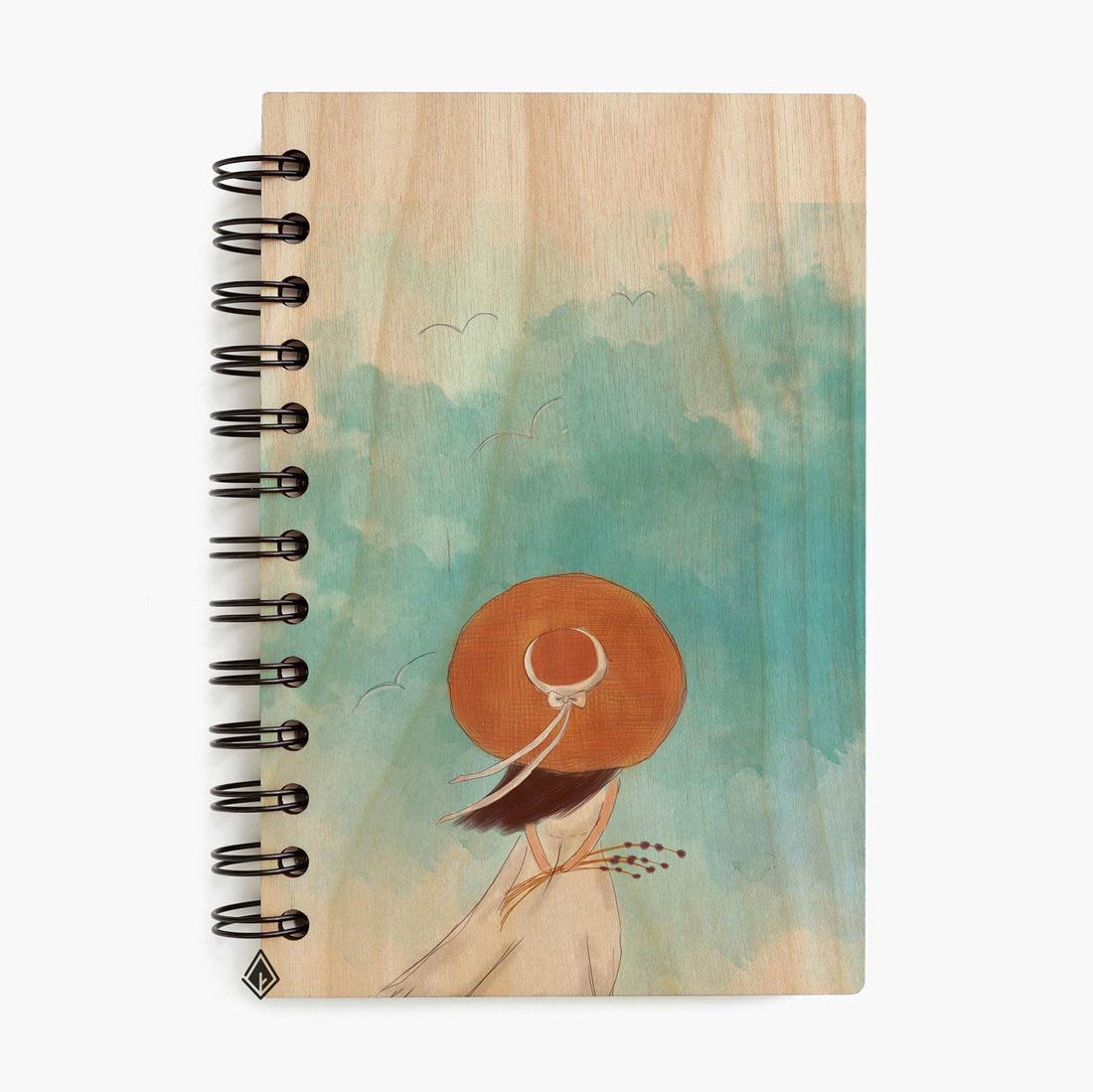 The girl maple wooden notebook