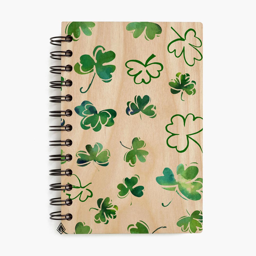 Clover maple wooden notebook