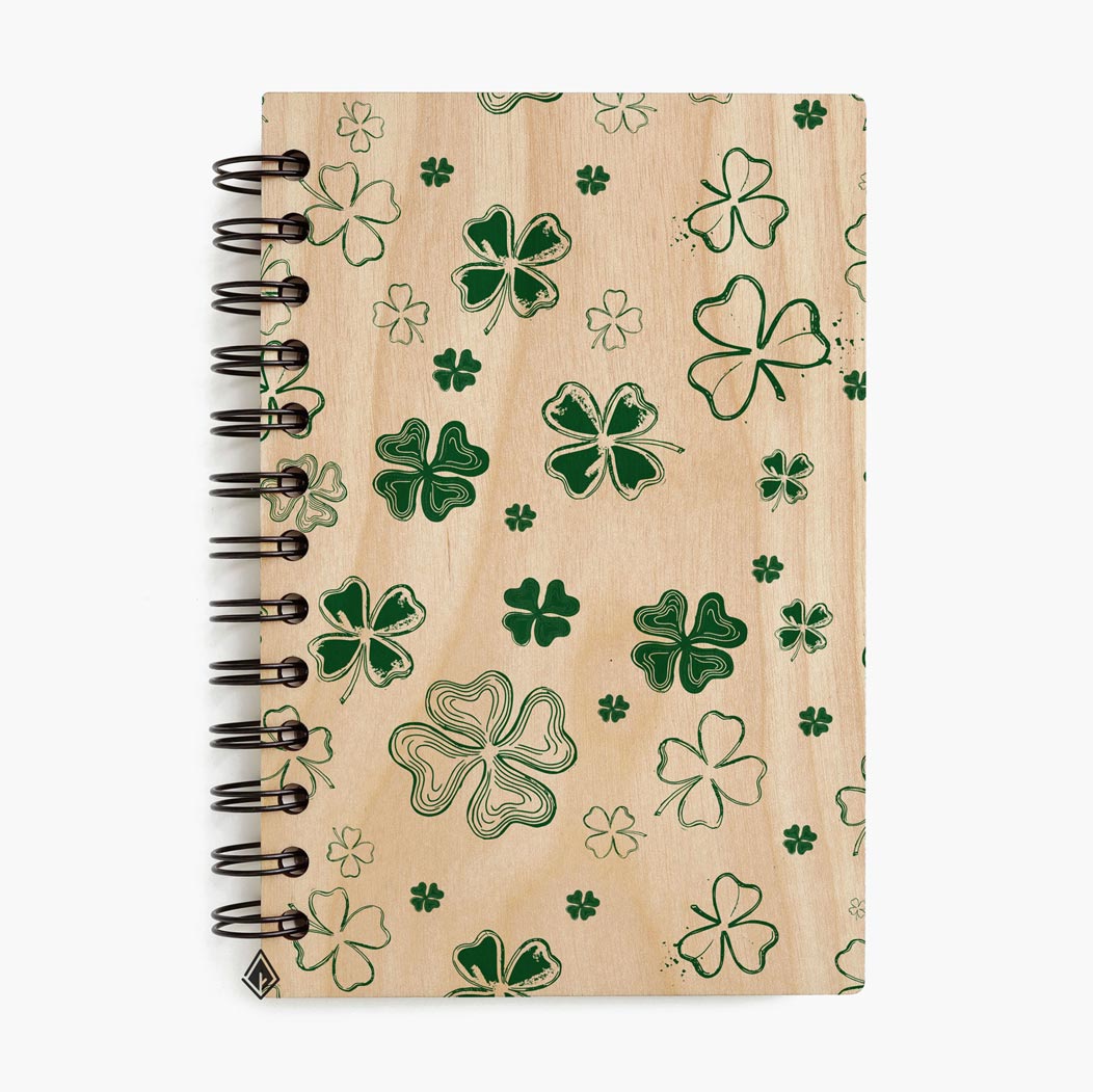 Clover maple wooden notebook