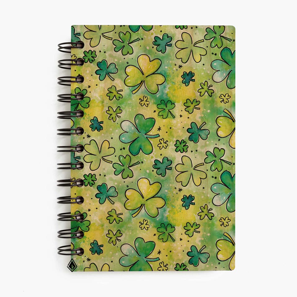 Shamrock maple wooden notebook