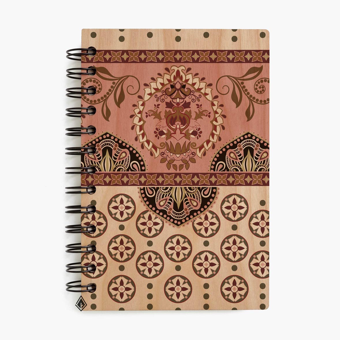 Traditional pattern maple wooden notebook