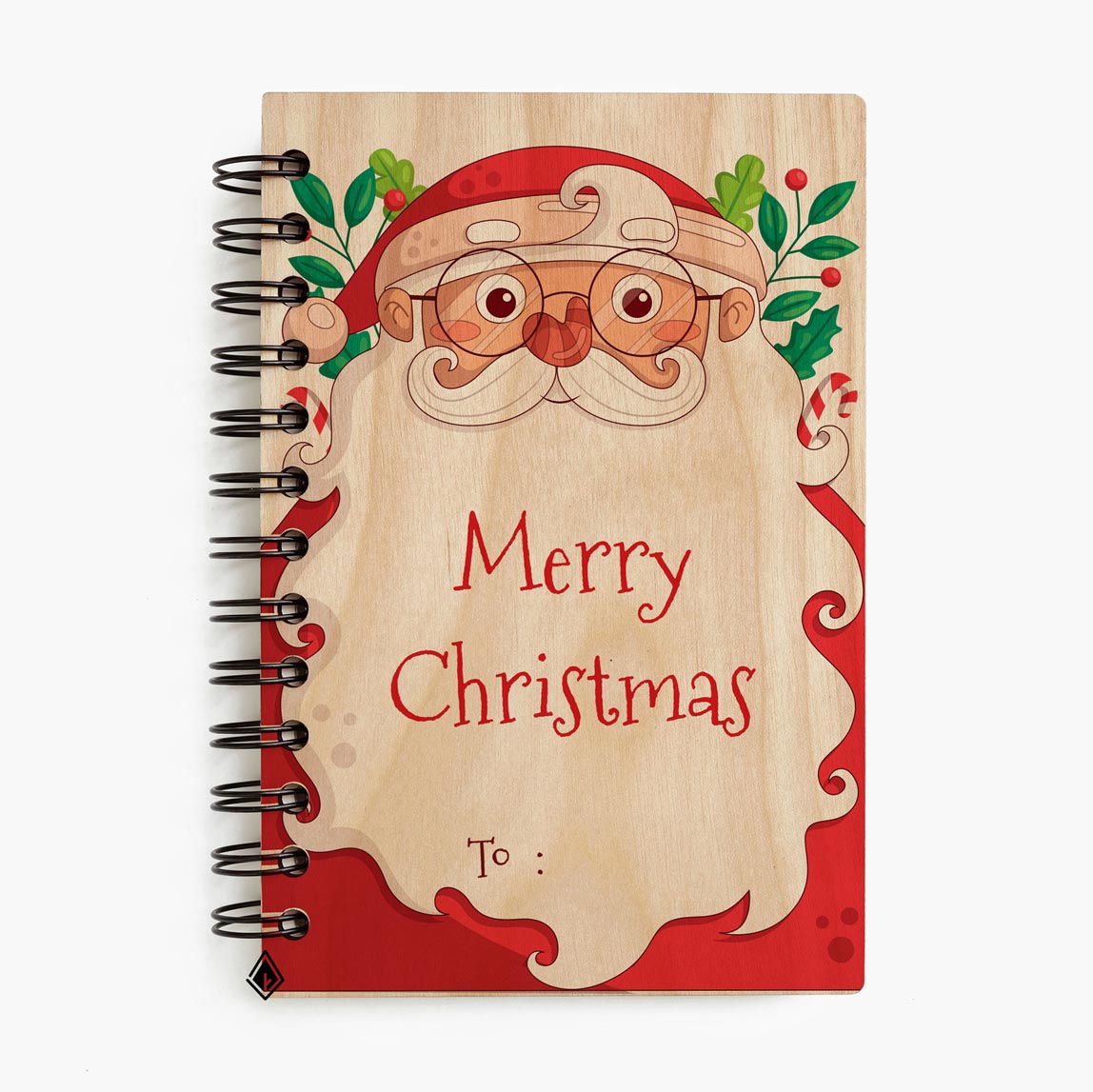 Santa Claus maple wooden notebook