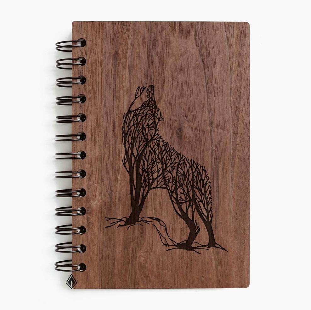 Wild walnut wooden notebook