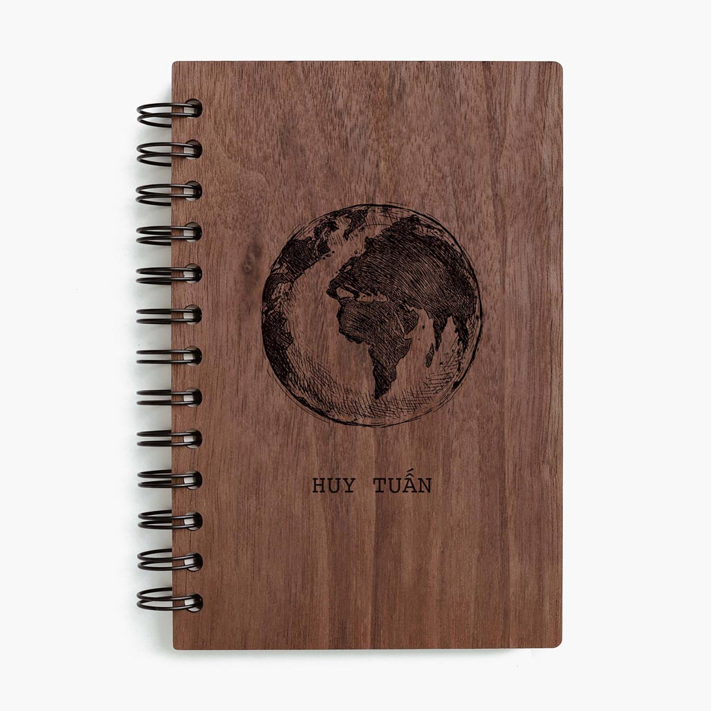 The Earth walnut wooden notebook