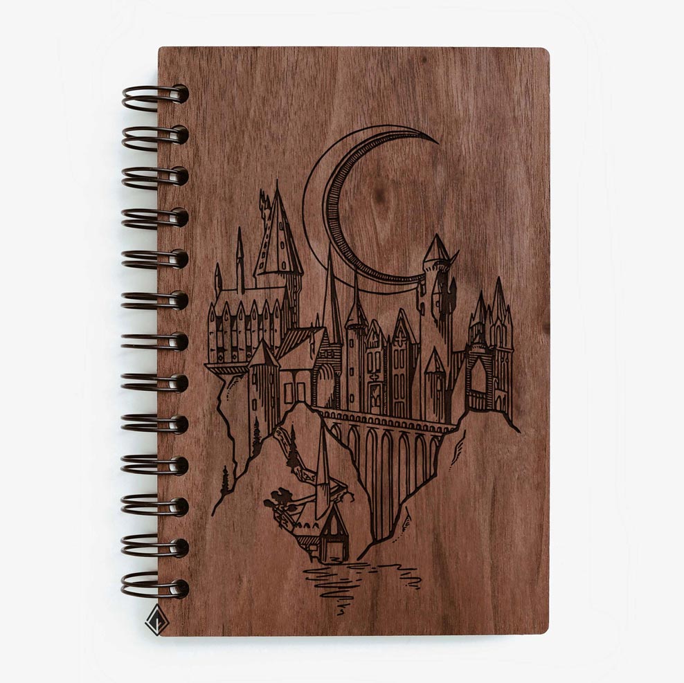 Harry Potter walnut wooden notebook