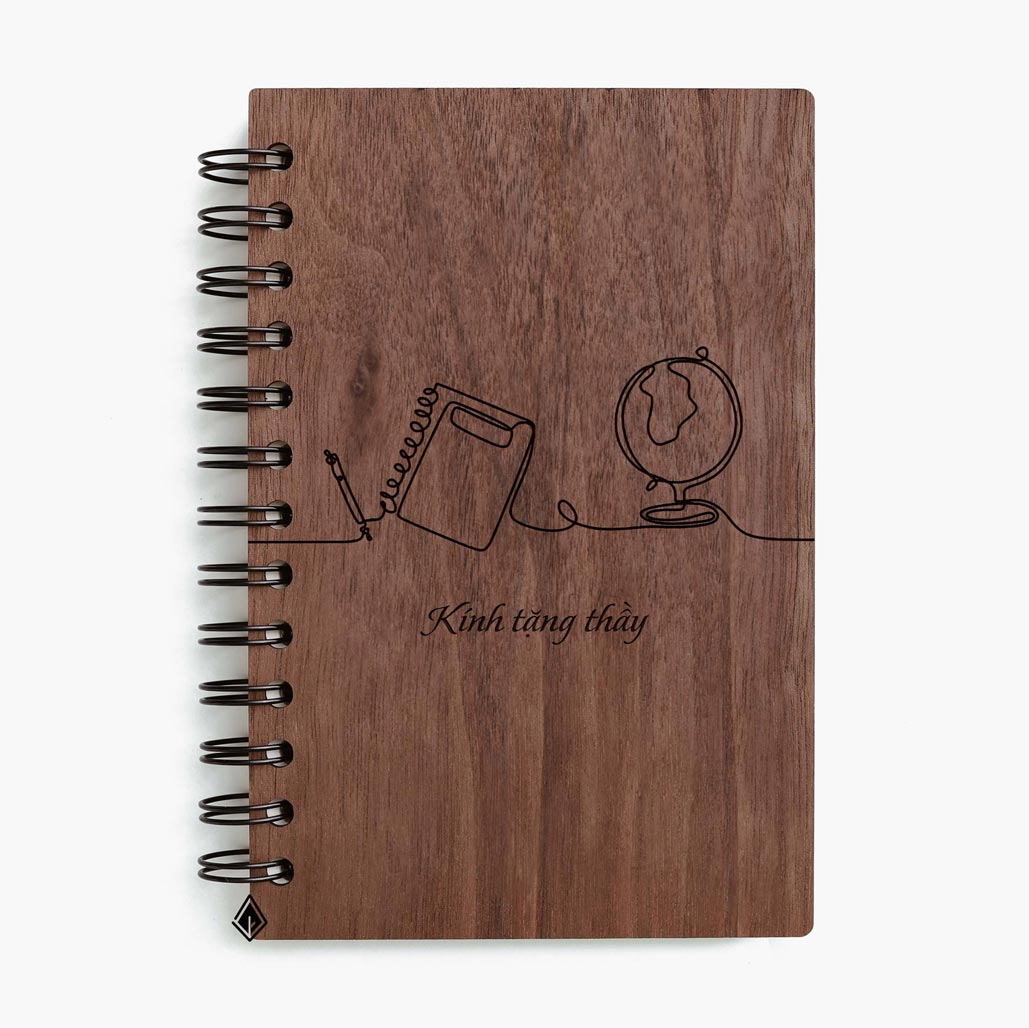 Dear teacher walnut wooden notebook