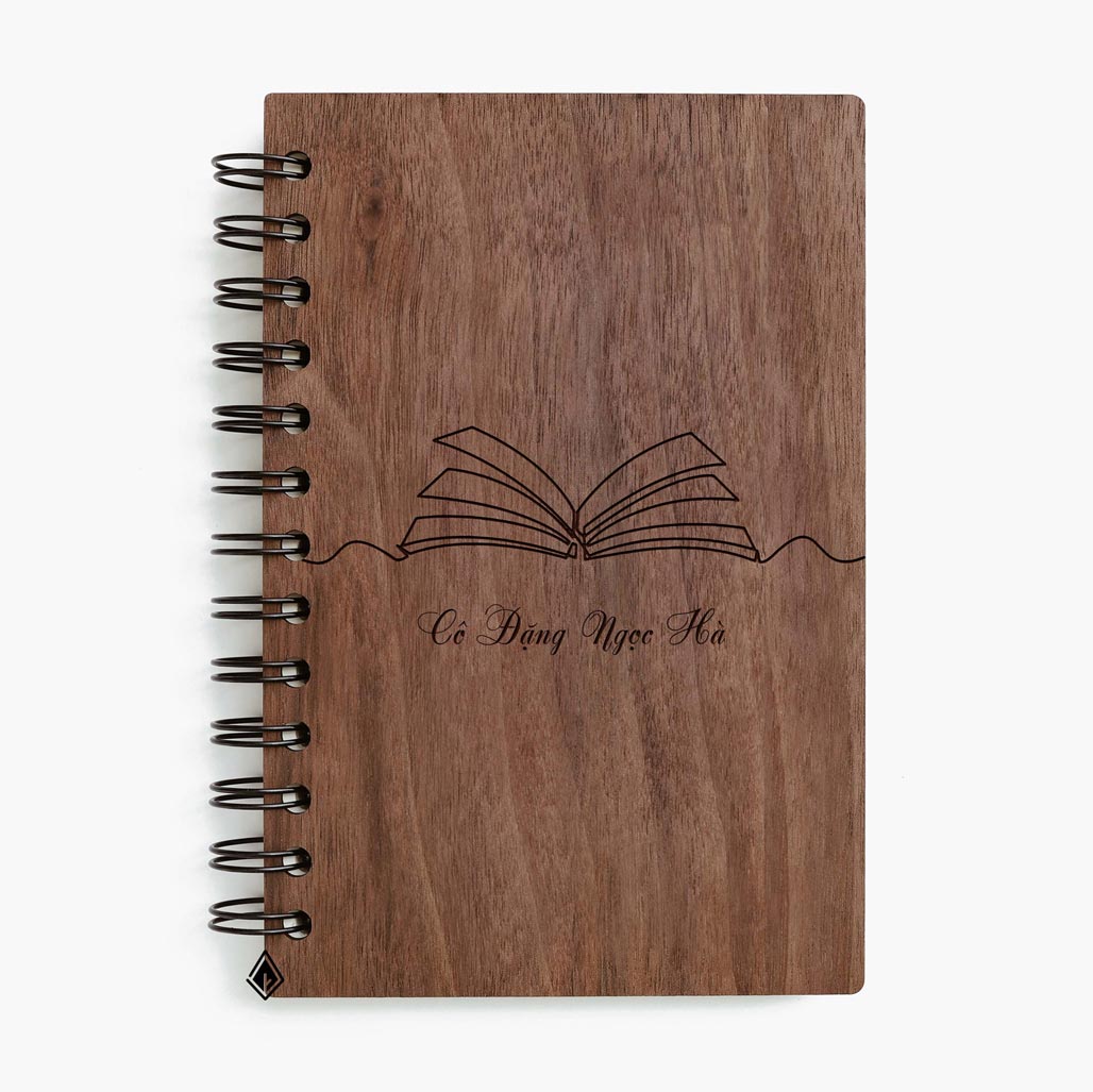 Teacher walnut wooden notebook