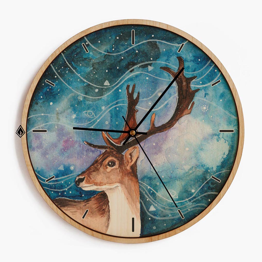 Wooden Wall Clocks Deer
