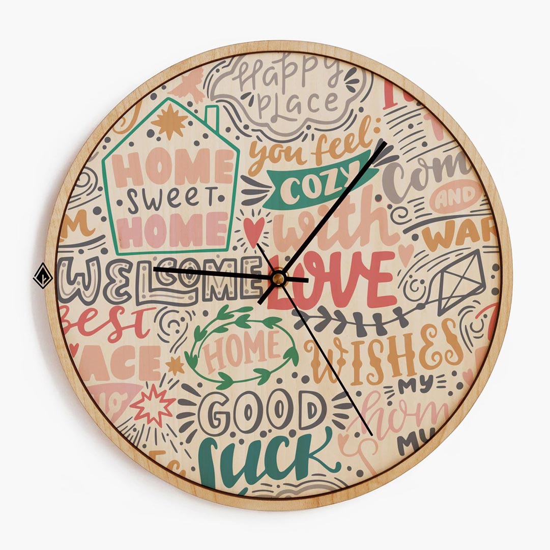 Wooden Wall Clocks Home sweet home