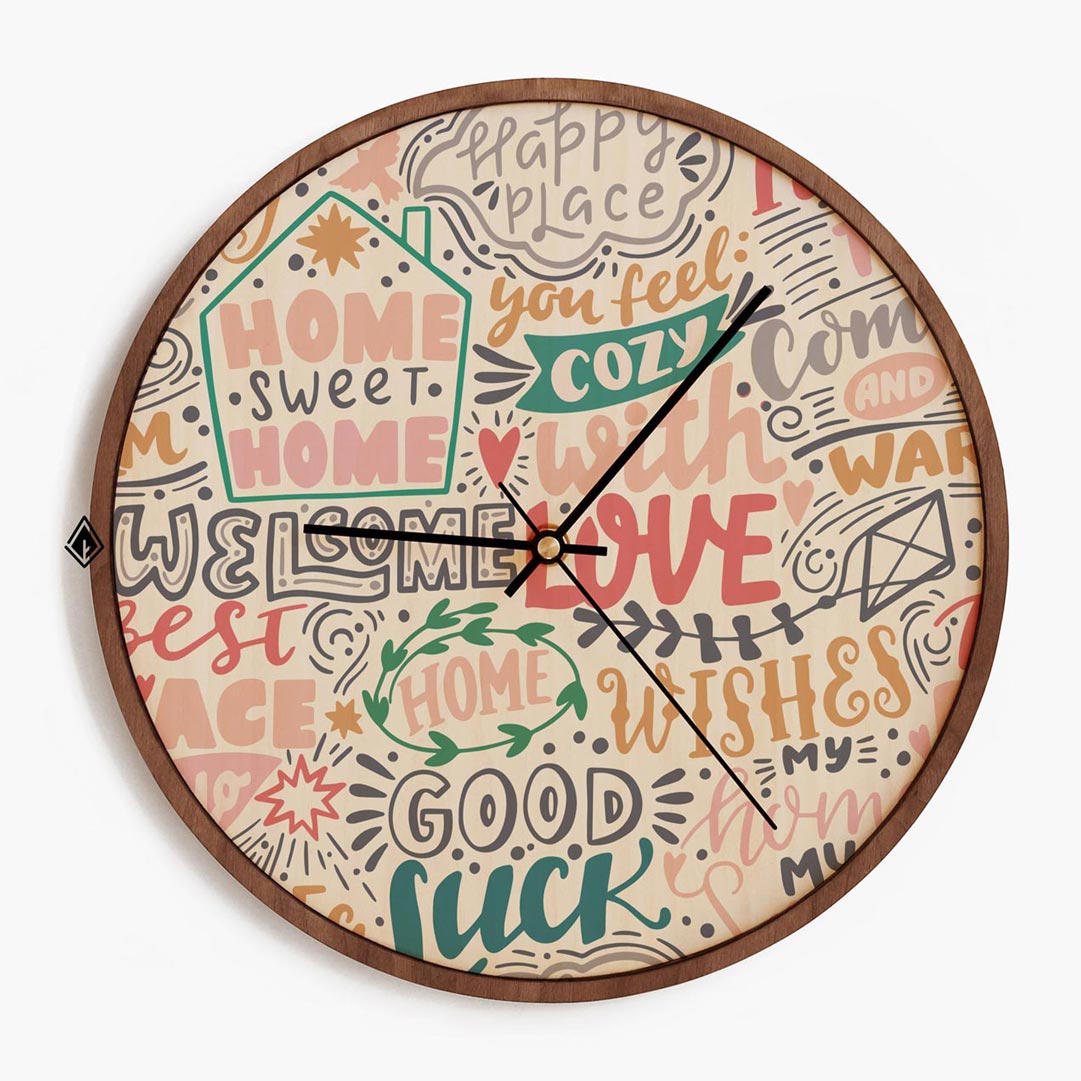 Wooden Wall Clocks Home sweet home