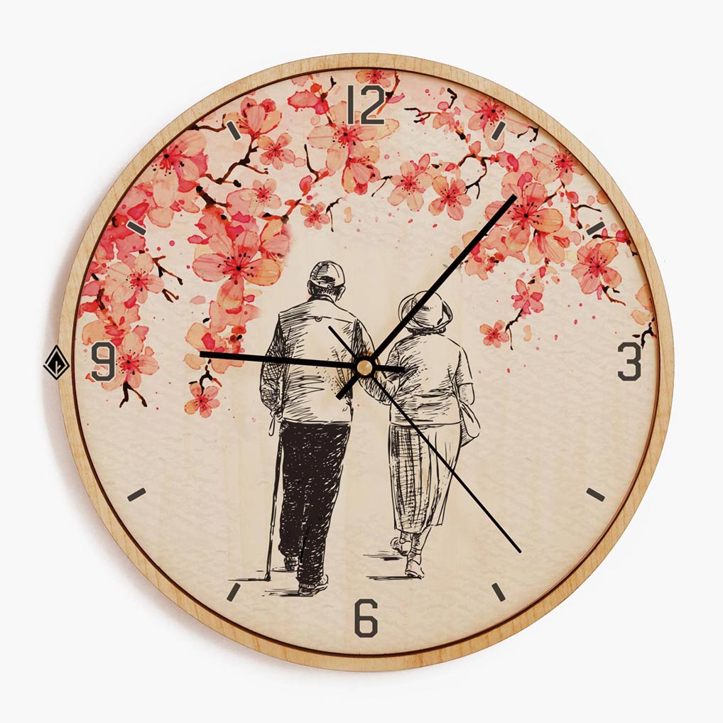 Wooden Wall Clocks Let's Grow Old Together