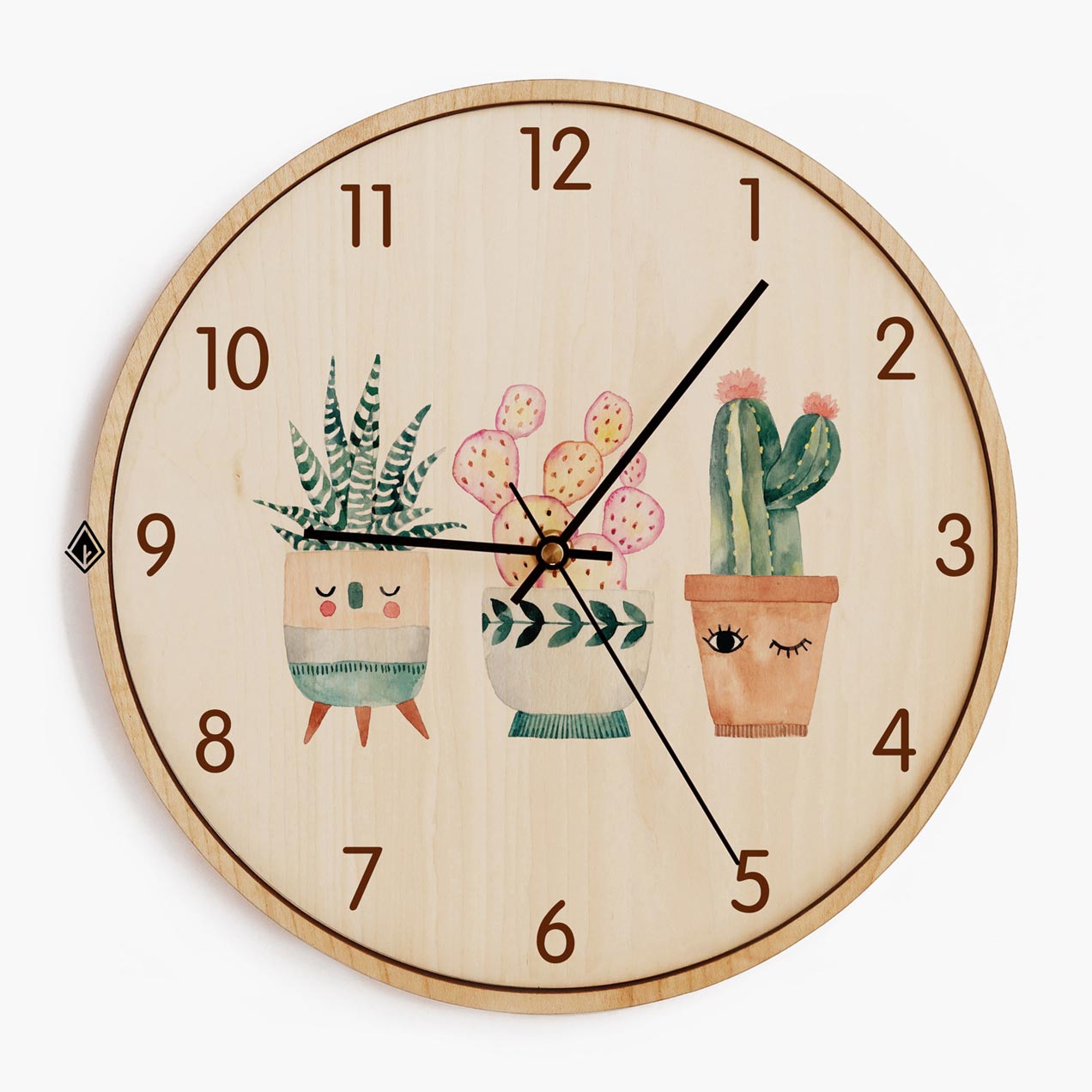 Wooden Wall Clocks Cactus