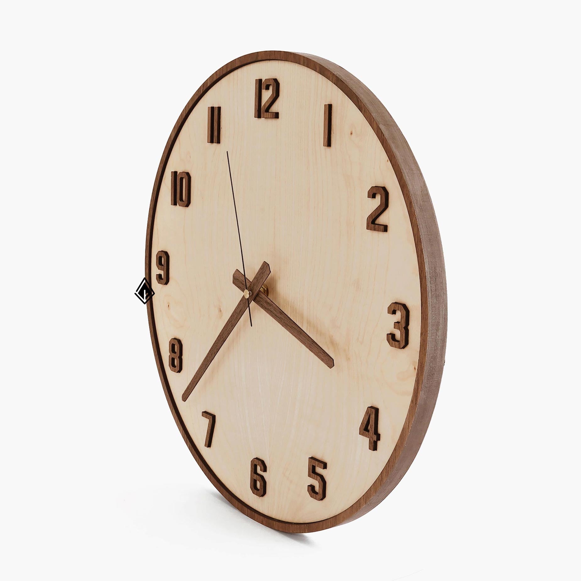 Wooden Maple Wall Clock | Bordered