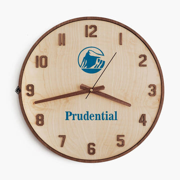 Wooden Wall Clock With Logo | Bordered