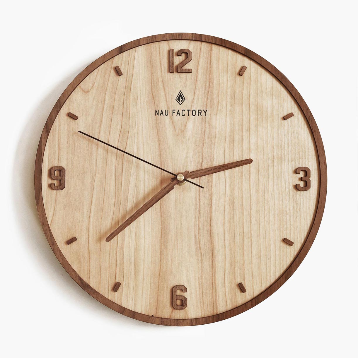 Wooden Wall Clock With Logo | Bordered